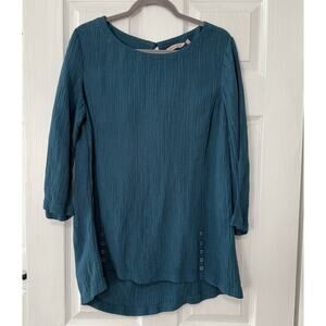 Soft Surroundings Women's Ramie Rayon Crinkle Textured Tunic Size Large